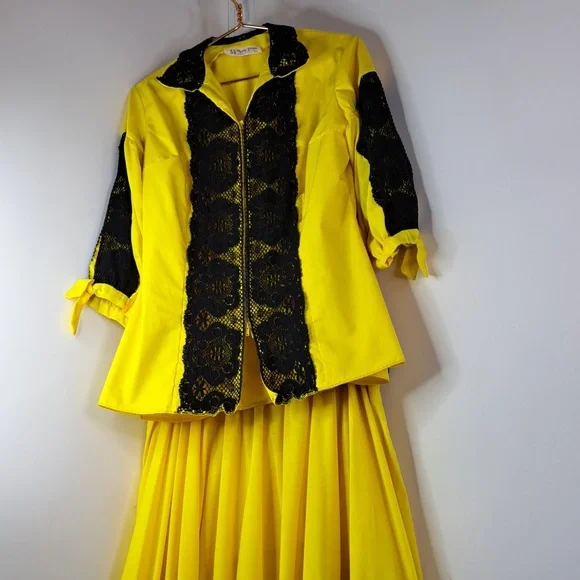 Vintage Desert Flower Orginals 70's Fiesta Dress Outfit Waist 35" Size M-L - Picture 4 of 15